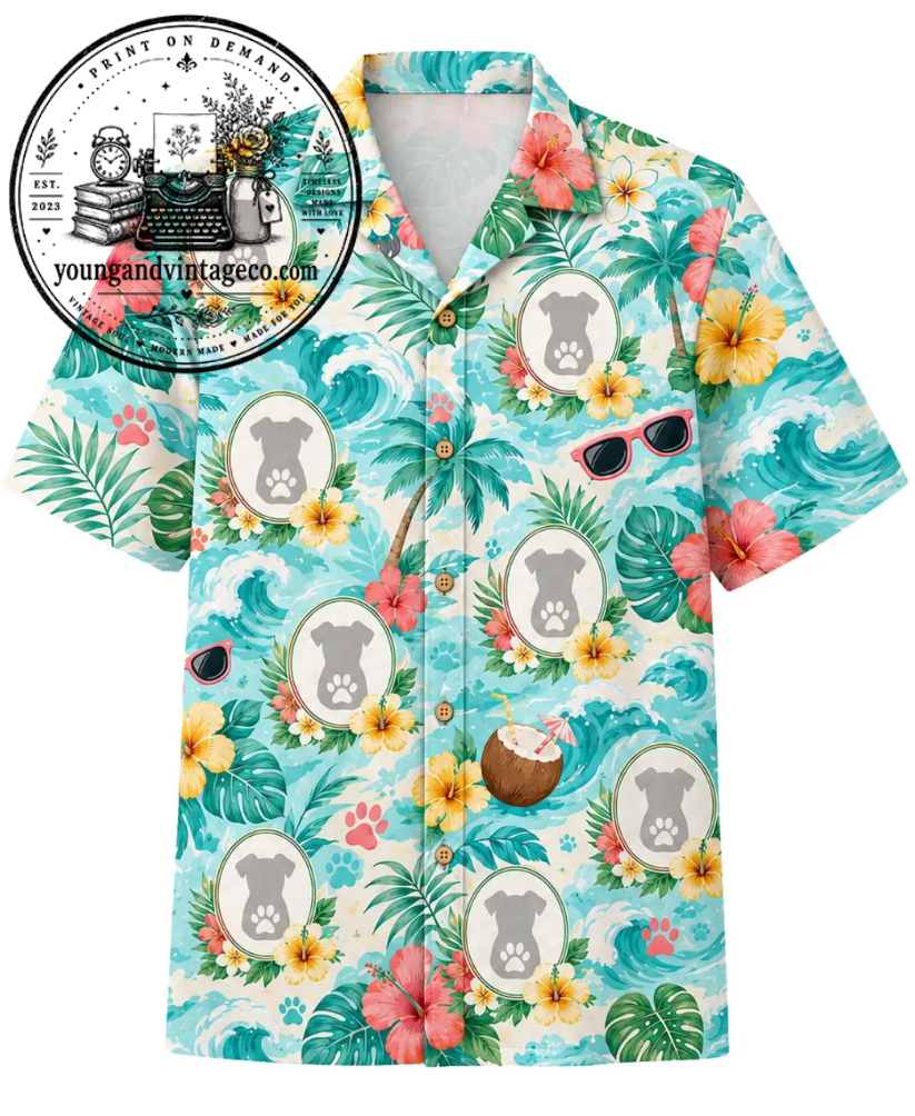 Playful Dog Lover Tropical Shirt