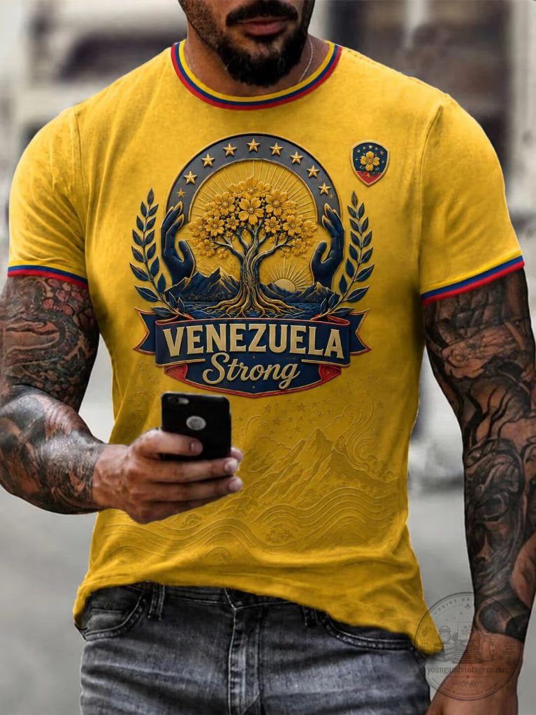 Venezuela Strong Tree of Life Emblem Yellow T-Shirt 32 Venezuela Strong Tree of Life Emblem Yellow T-Shirt