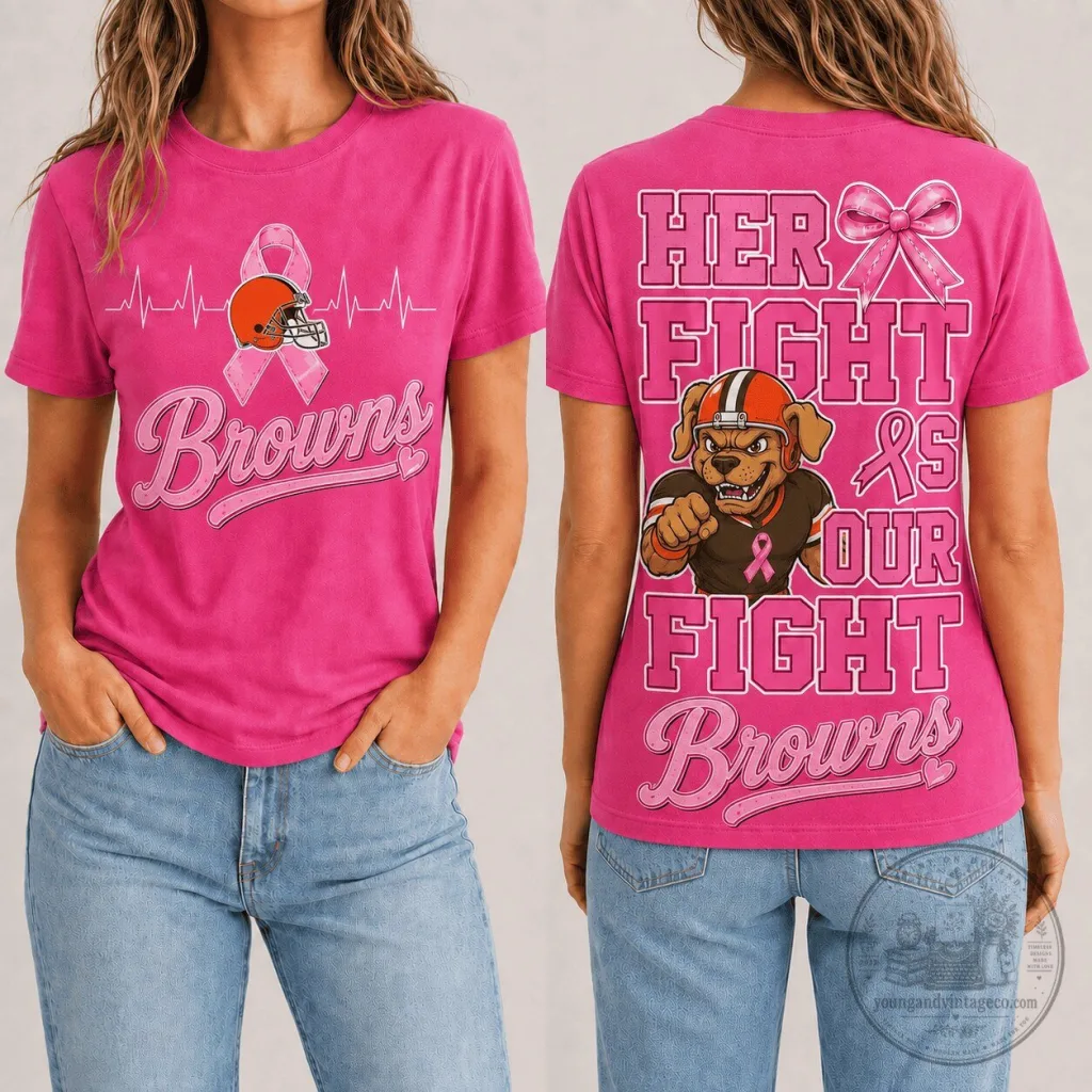 Cleveland Browns Shirt for Breast Cancer Awareness, Pink Football Team T-Shirt 1 Cleveland Browns Shirt for Breast Cancer Awareness, Pink Football Team T-Shirt