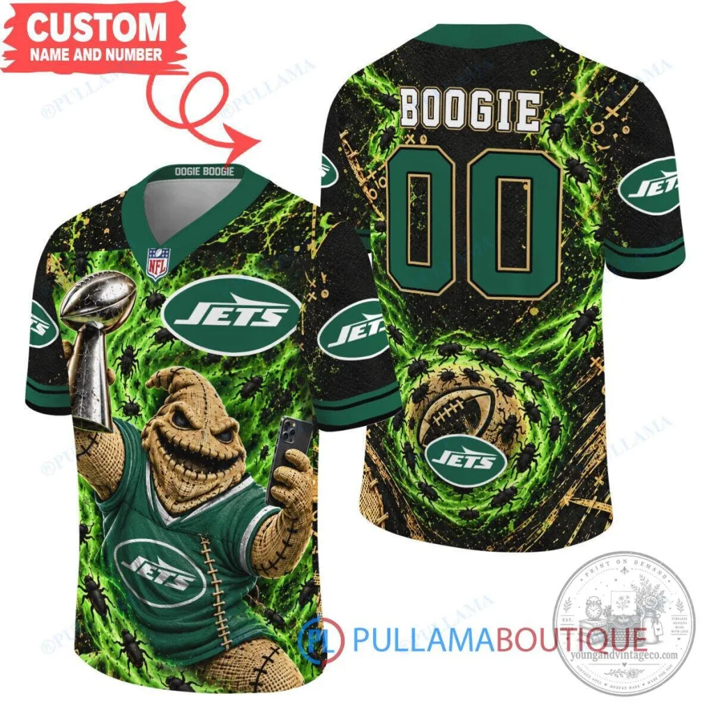 New York Jets Oogie Boogie Halloween Football Jersey New York Jets Oogie Boogie Halloween Football Jersey