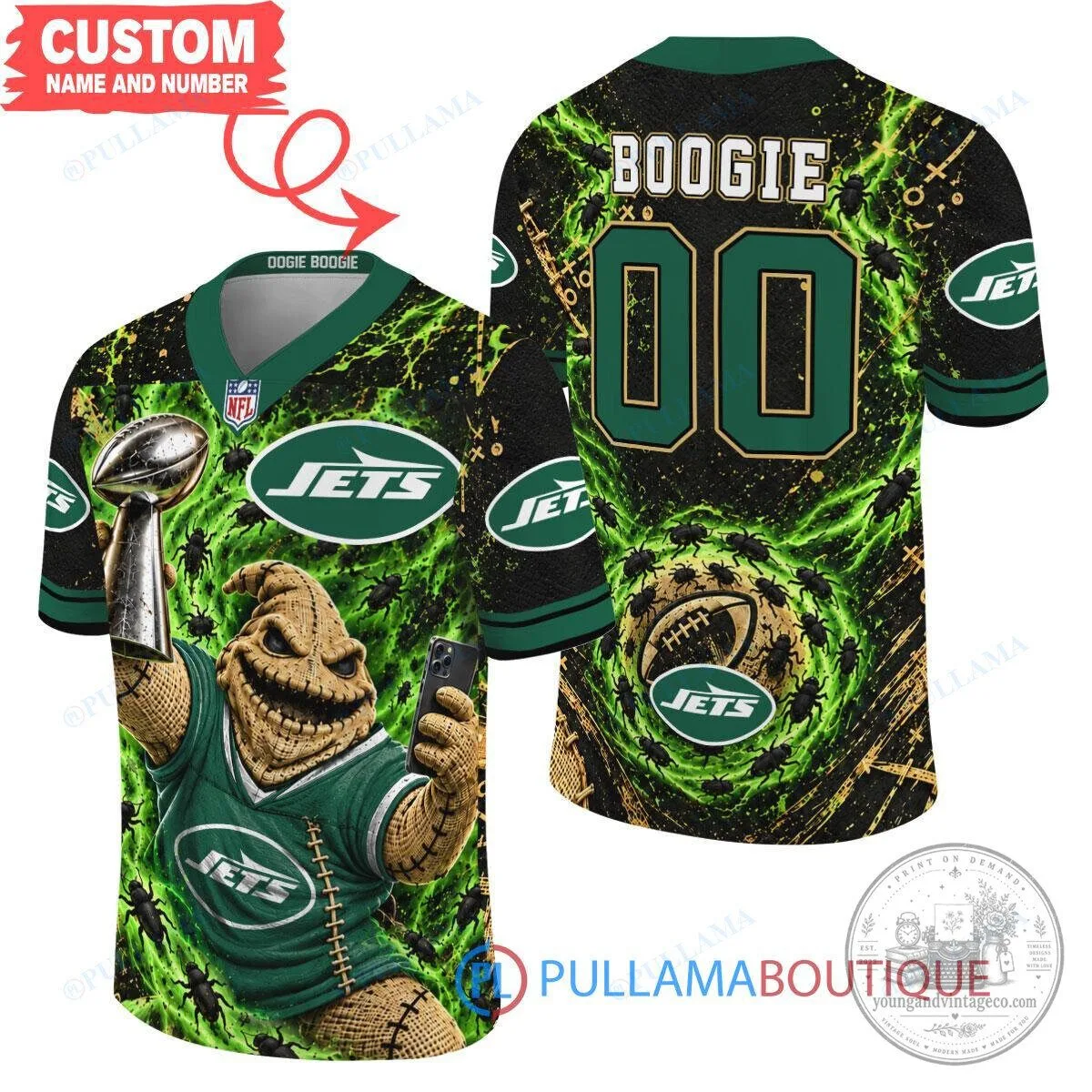 New York Jets Oogie Boogie Halloween Football Jersey