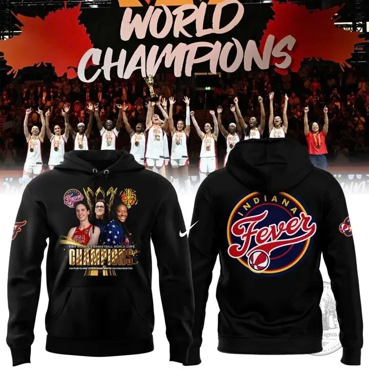 Indiana Fever Caitlin Clark Aliyah Boston FIBA Women's Basketball World Cup Champions Hoodie