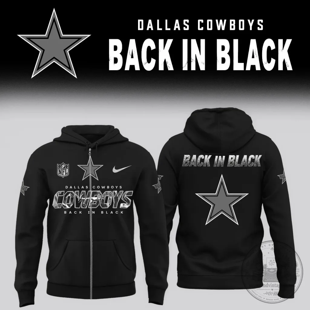 Dallas Cowboys Back In Black Limited Edition Full-Zip Hoodie Dallas Cowboys Back In Black Limited Edition Full-Zip Hoodie