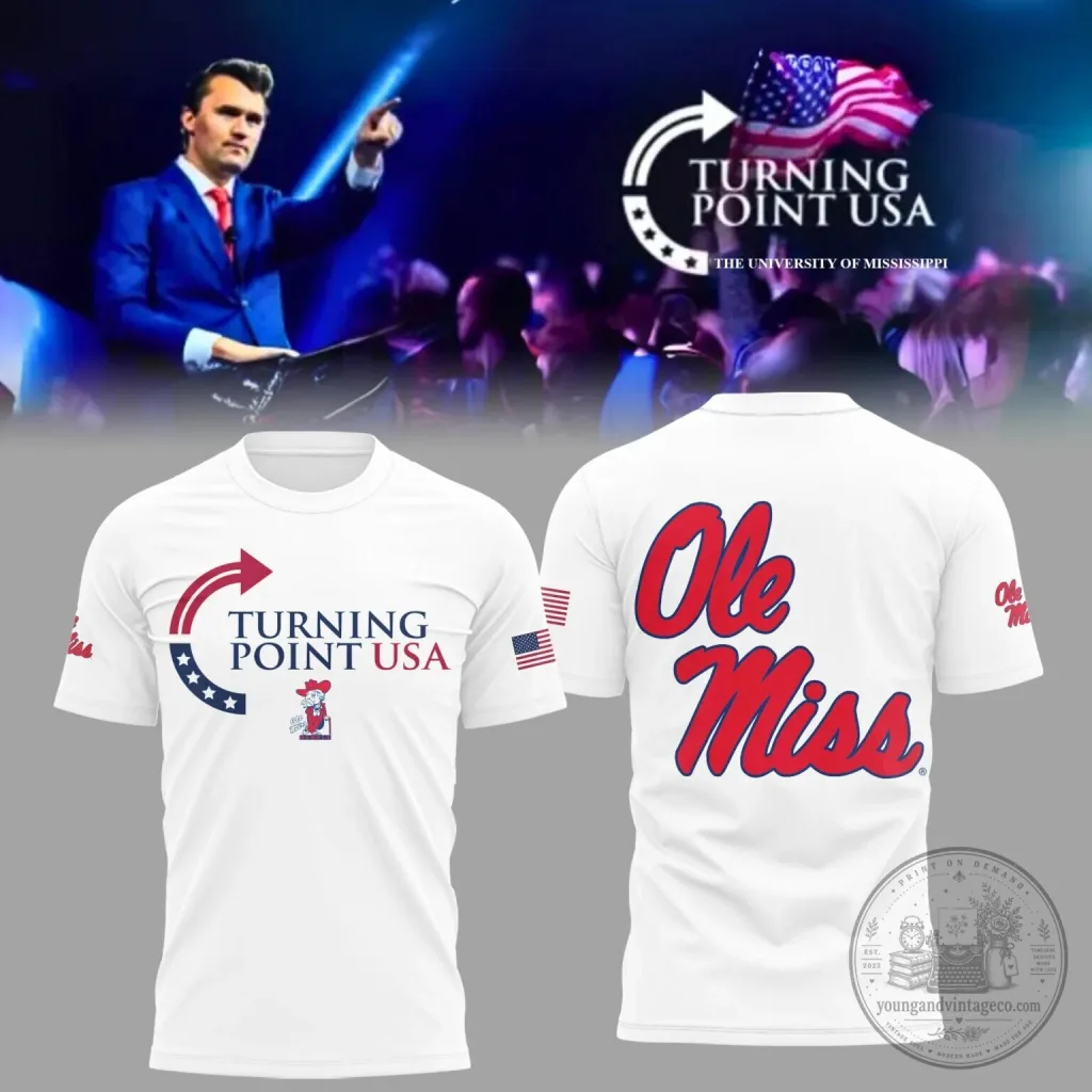 Turning Point USA Ole Miss University of Mississippi Rebels T-Shirt Turning Point USA Ole Miss University of Mississippi Rebels T-Shirt