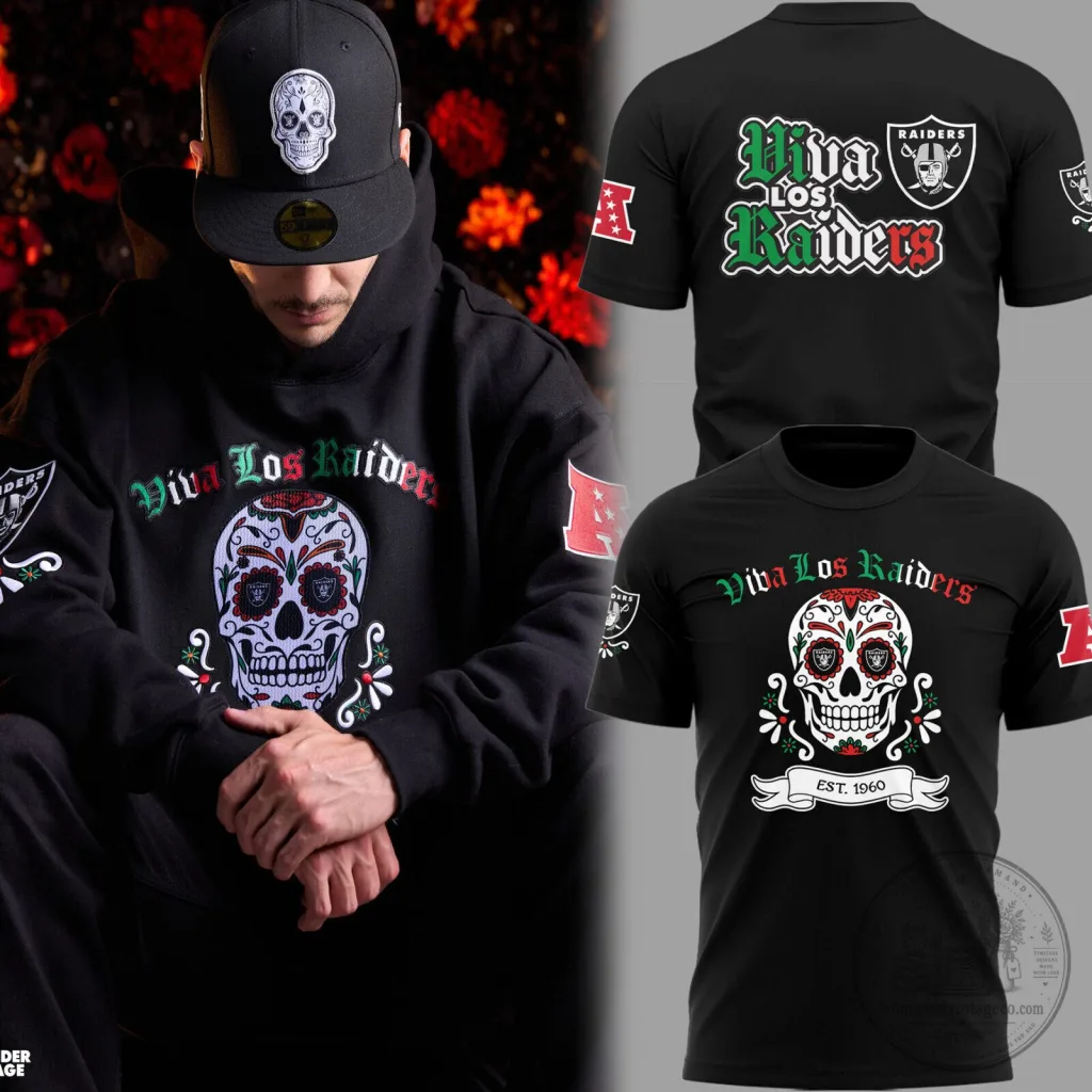 Las Vegas Raiders Football Viva Los Raiders Sugar Skull T-Shirt Las Vegas Raiders Football Viva Los Raiders Sugar Skull T-Shirt