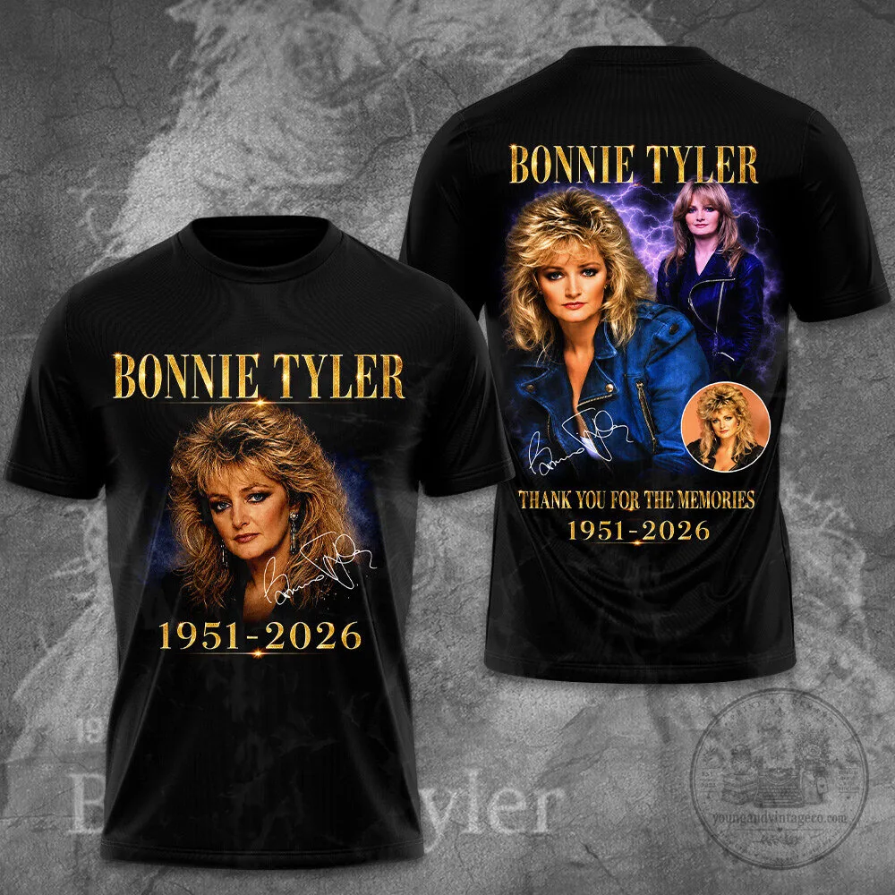 Bonnie Tyler Thank You For The Memories 1951-2026 Commemorative T-Shirt
