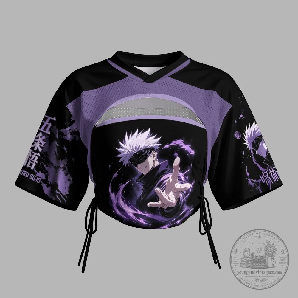 Satoru Gojo Jujutsu Kaisen Anime Cropped Short Sleeve Shirt