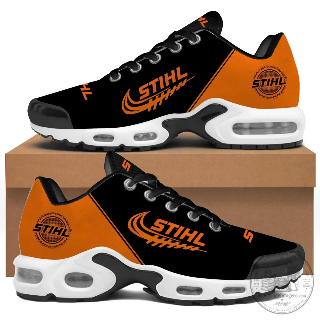 Stihl Logo Black and Orange Custom Branded Running Shoes Stihl Logo Black and Orange Custom Branded Running Shoes