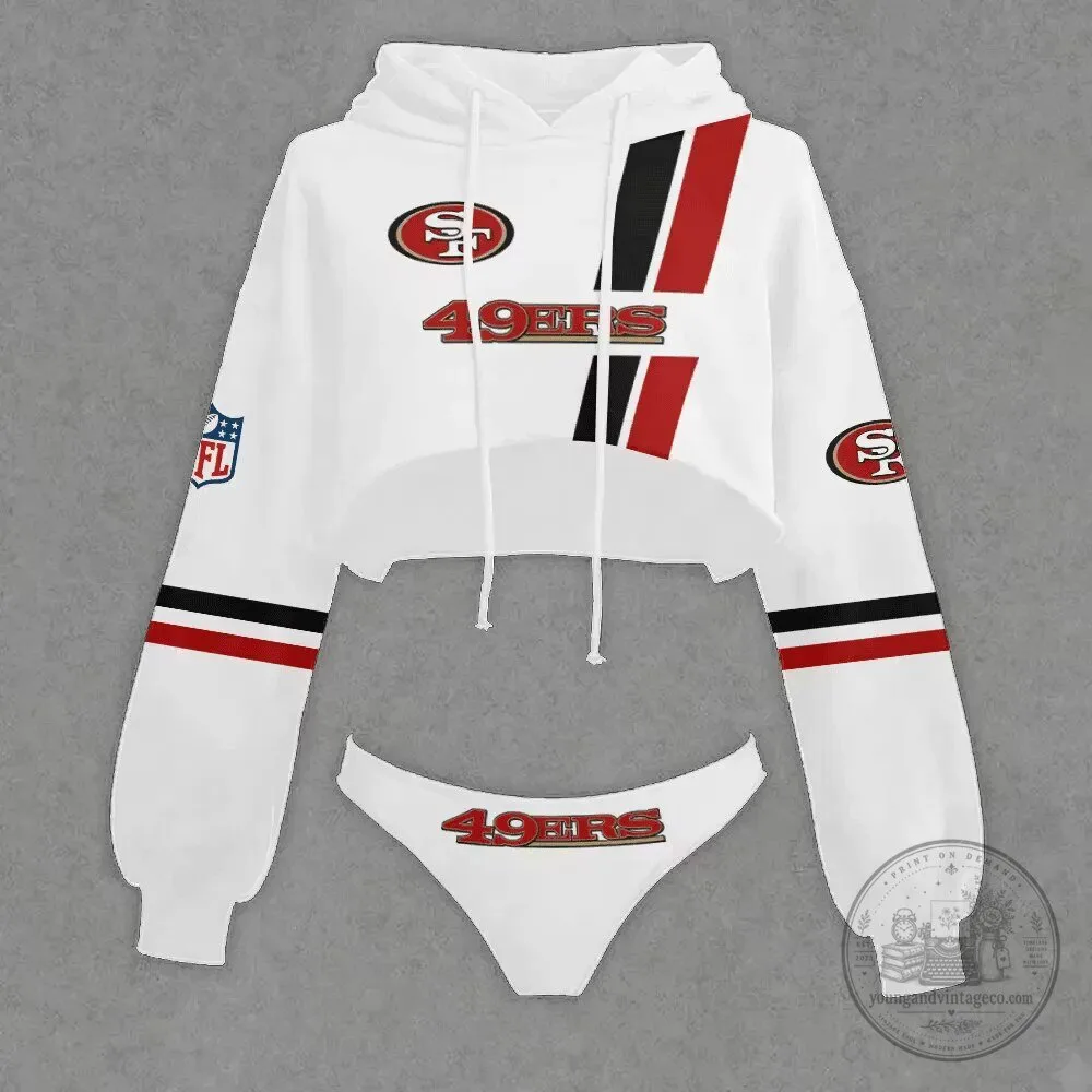 San Francisco 49ers Women's Cropped Hoodie and Bikini Bottom Set