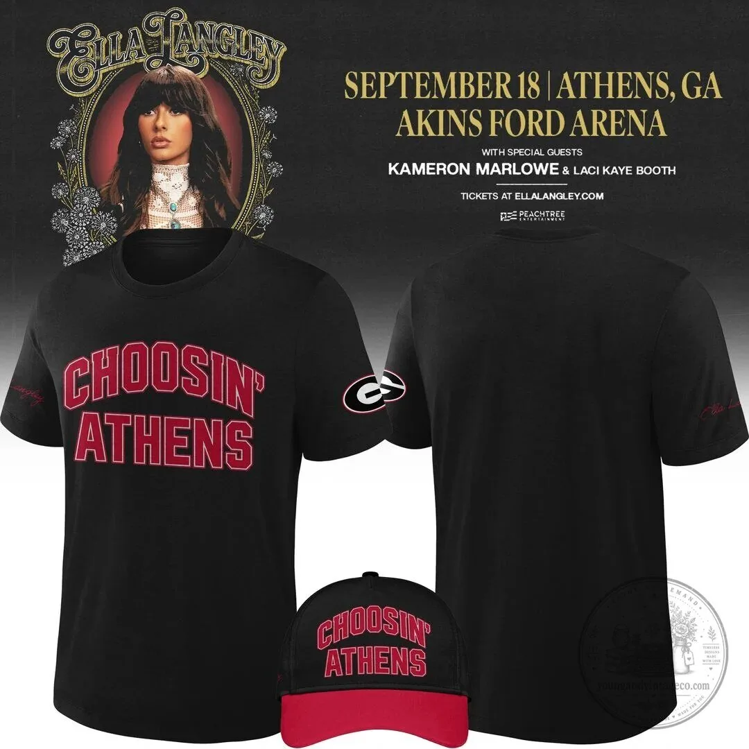 Black T-Shirt featuring the Athens Georgia Bulldogs by Ella Langley Choosin
