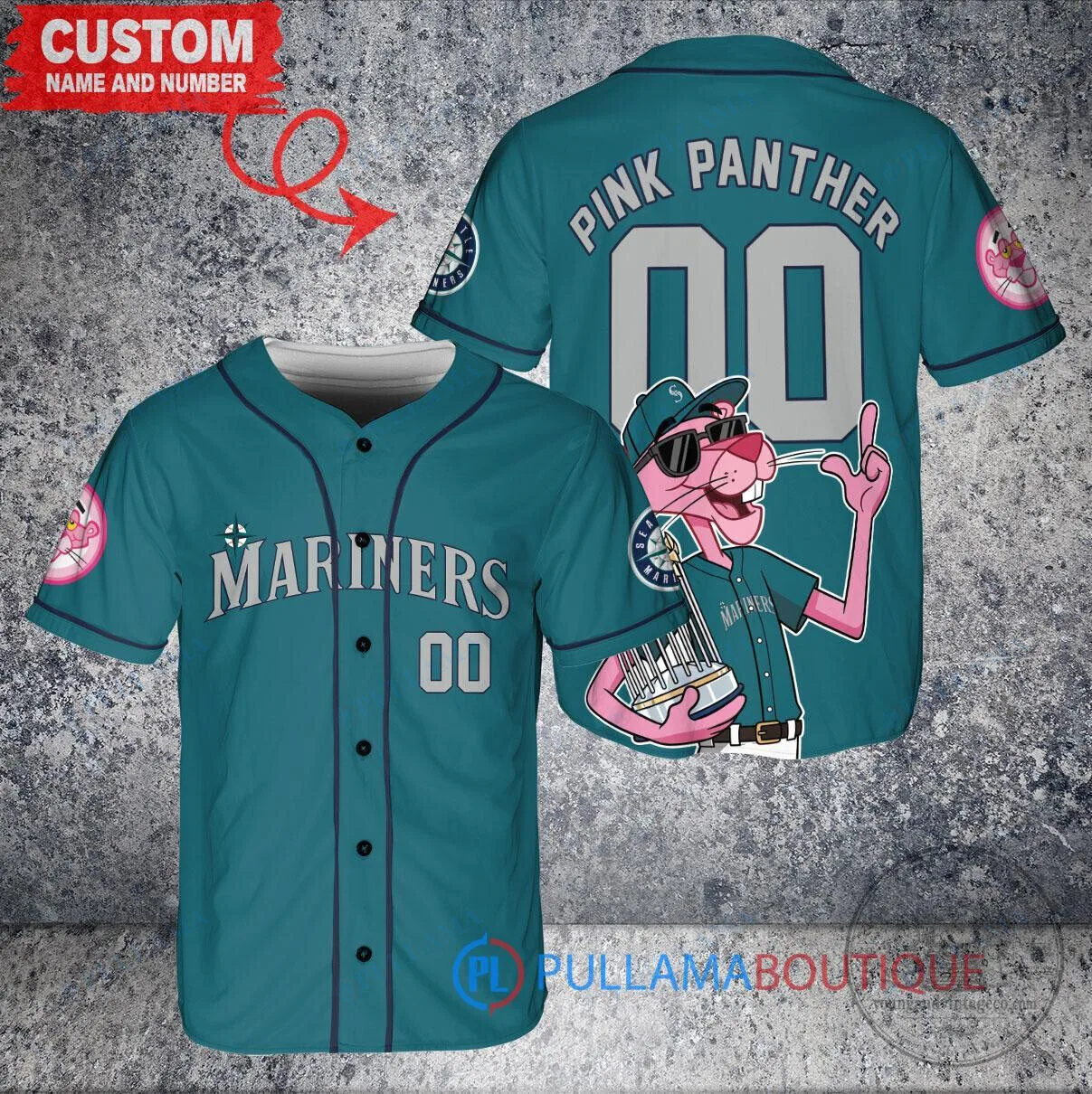 Seattle Mariners Baseball Pink Panther World Series Champions Baseball Jersey
