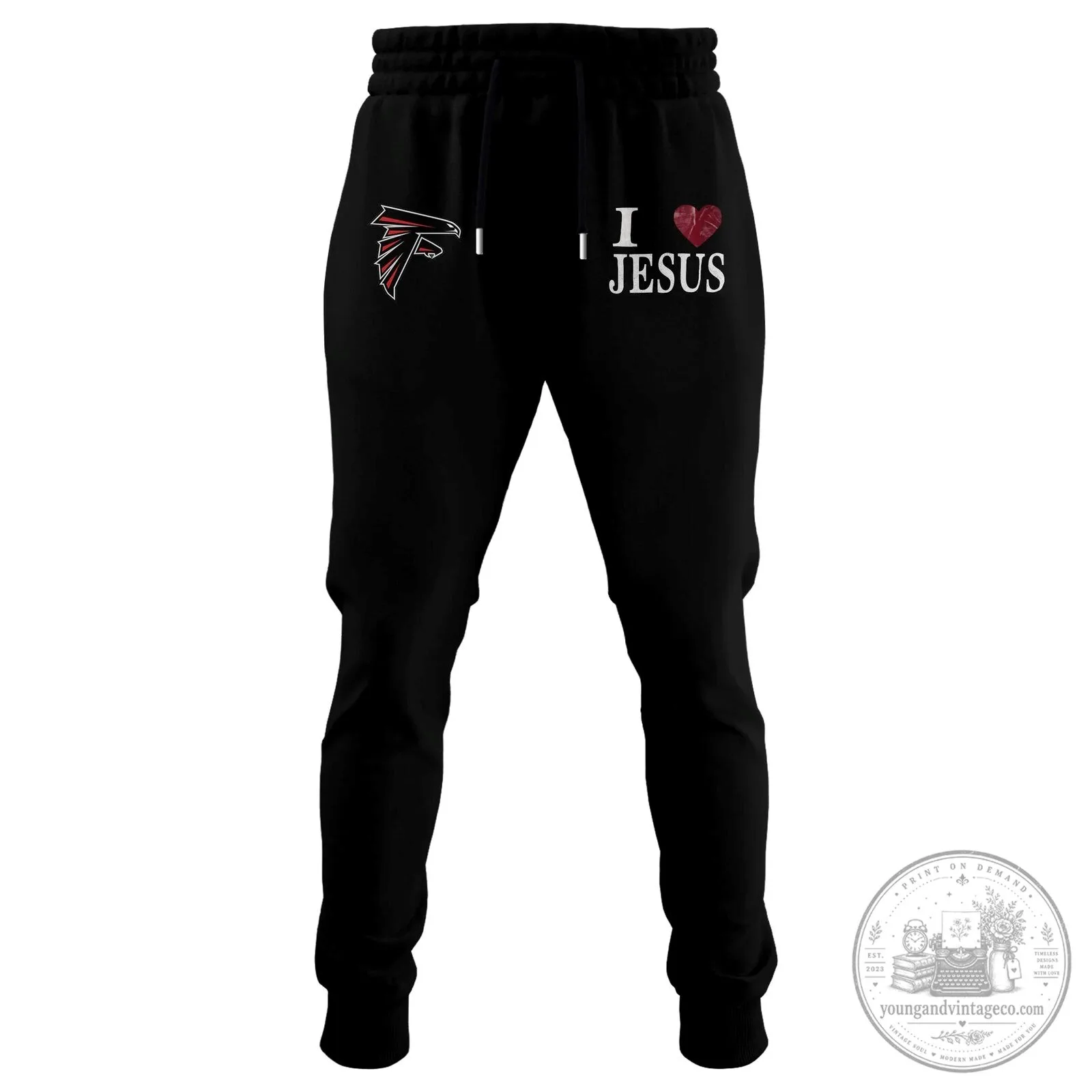 Atlanta Falcons I Love Jesus In My Heart Black Fan Apparel T-Shirt 4 Atlanta Falcons I Love Jesus In My Heart Black Fan Apparel T-Shirt