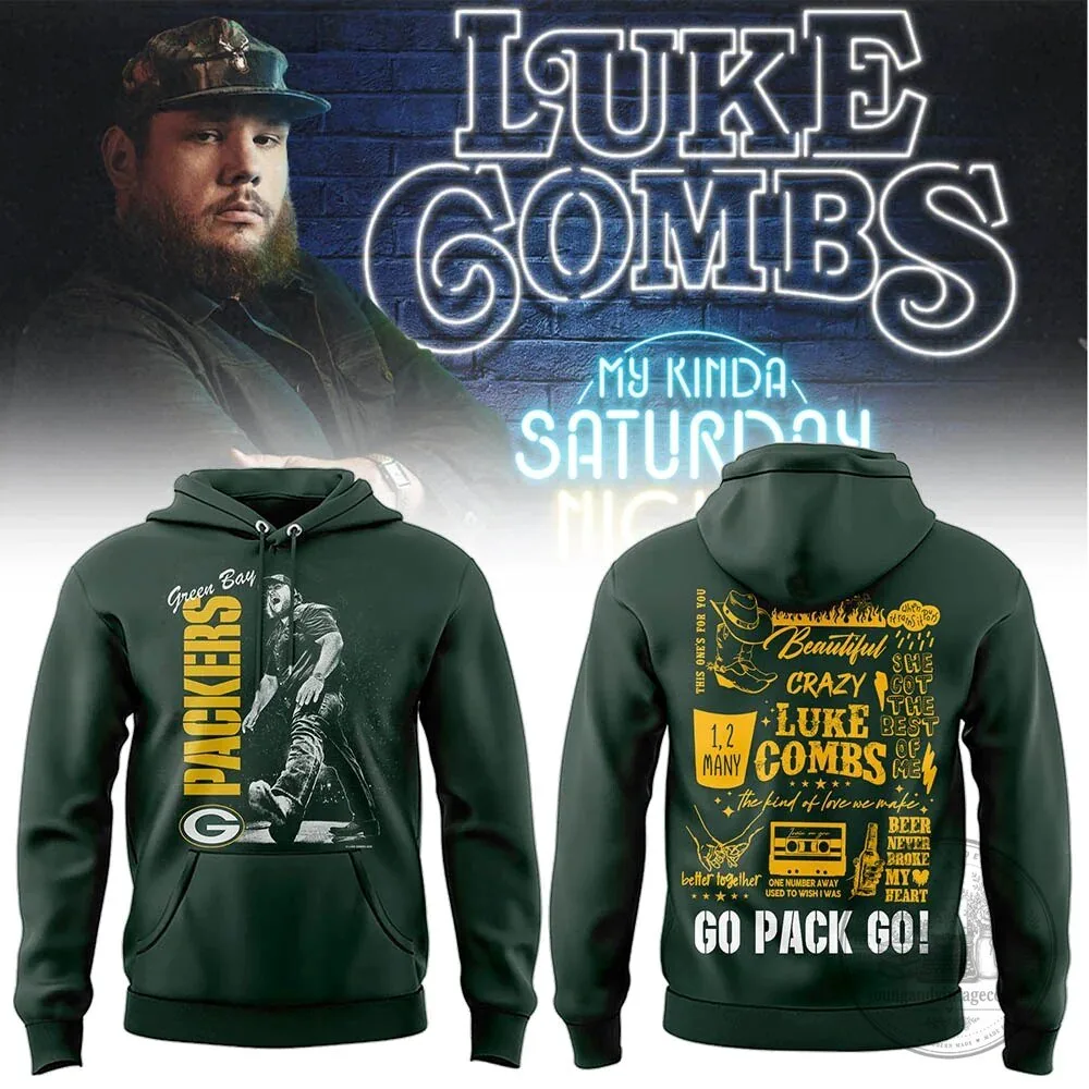 Hoodie for My Kinda Saturday Night Tour at Lambeau Field by Luke Combs