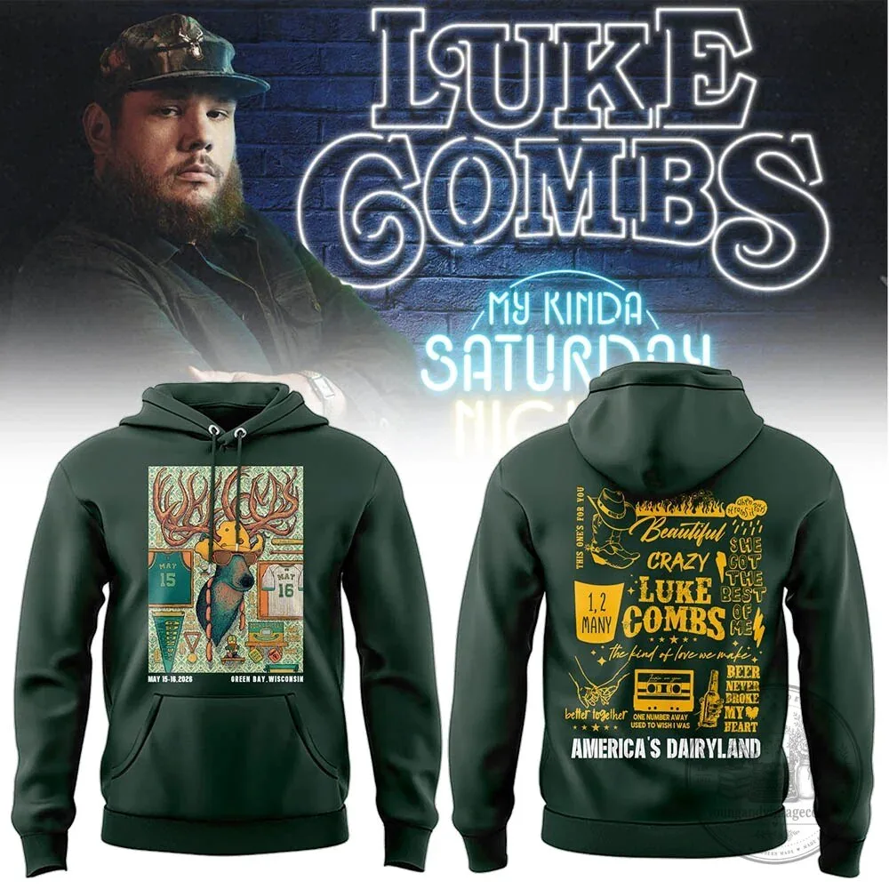 Lambeau Field Hoodie for My Kinda Saturday Night Tour by Luke Combs