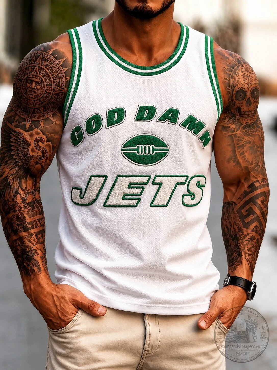 New York Jets God Damn Jets Football Fan Tank Top