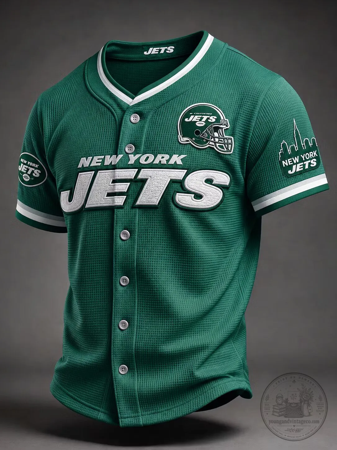 New York Jets American Football Team Green Baseball Jersey for Men
