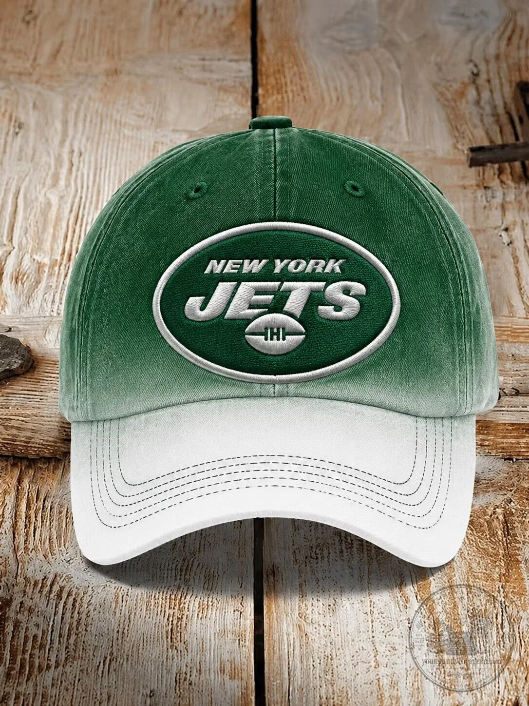 New York Jets National Football League Green White Distressed Adjustable Cap Hat