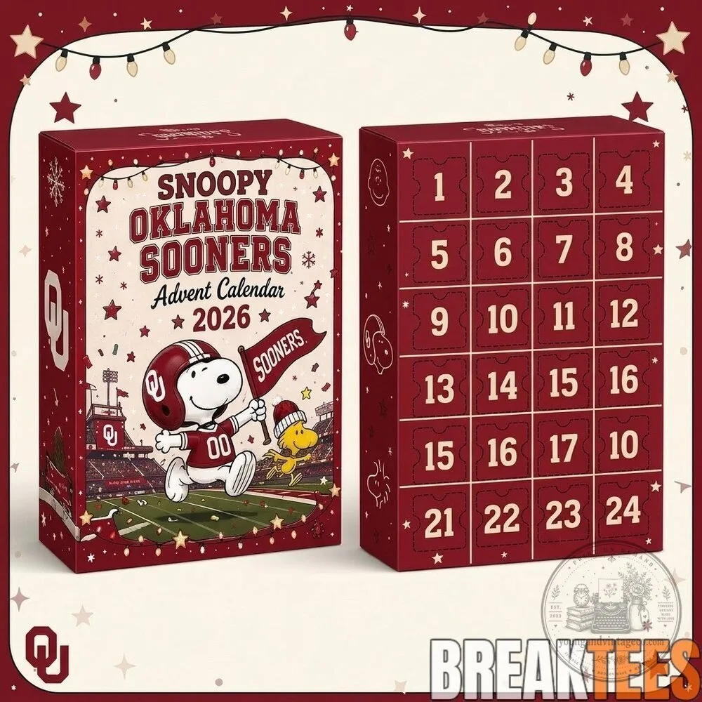 Oklahoma Sooners Snoopy Peanuts Christmas Holiday Advent Calendar 2026