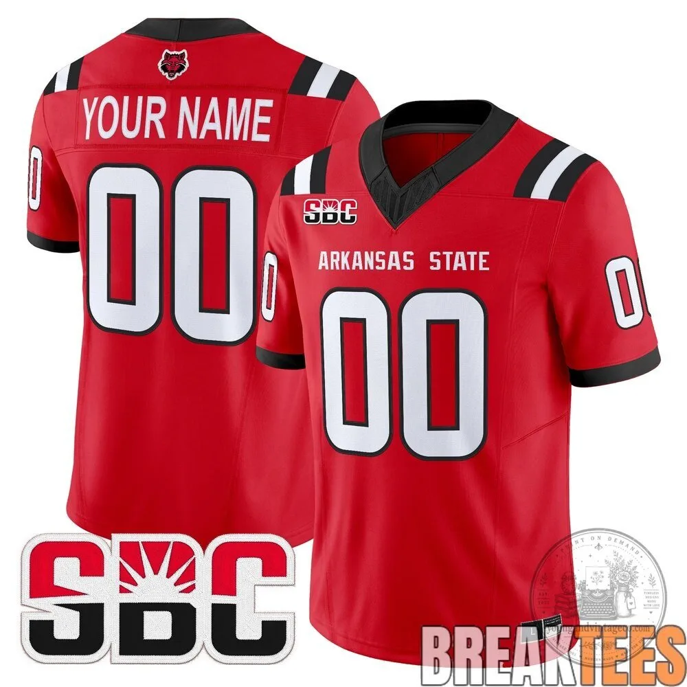 Arkansas State Red Wolves Custom Football Jersey 4 Arkansas State Red Wolves Custom Football Jersey