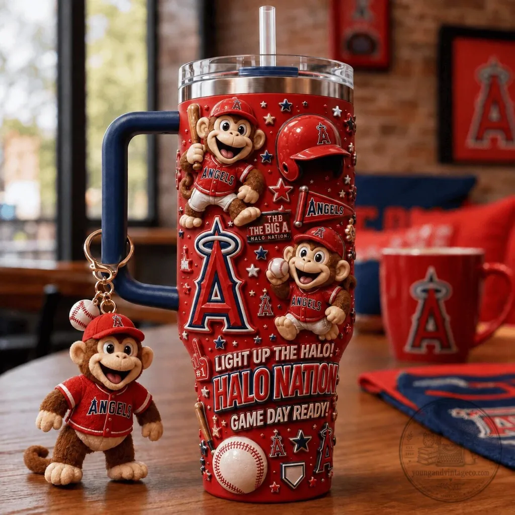 Los Angeles Angels Baseball Team 40oz Stainless Steel Insulated Tumbler with Handle Los Angeles Angels Baseball Team 40oz Stainless Steel Insulated Tumbler with Handle