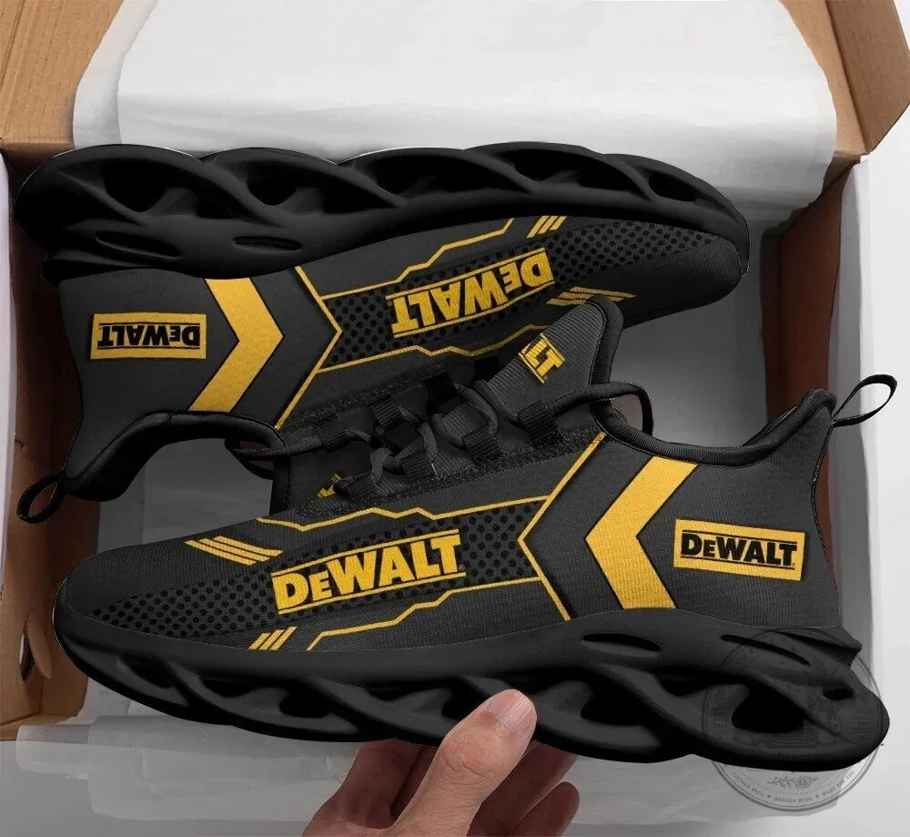 DeWalt Power Tools Black and Yellow Logo Pattern Chunky Sneakers