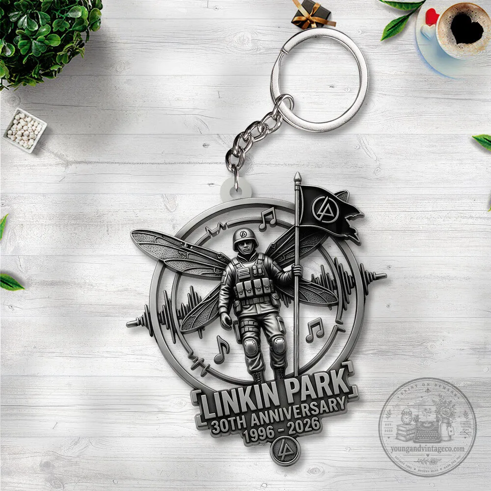 Linkin Park 30th Anniversary 1996-2026 Soldier Dragonfly Keychain