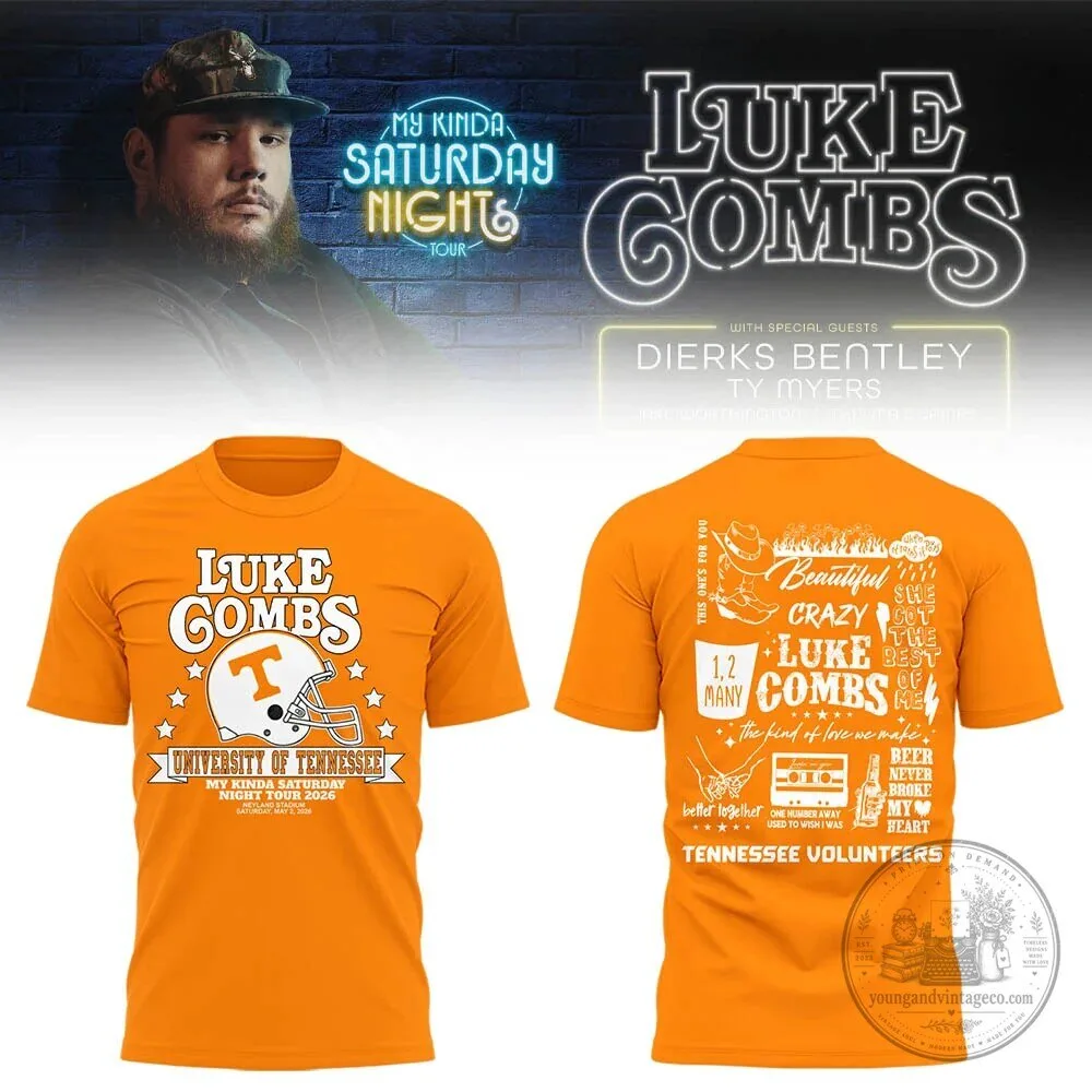 My Kinda Saturday Night Tour T-Shirt at Neyland Stadium by Luke Combs