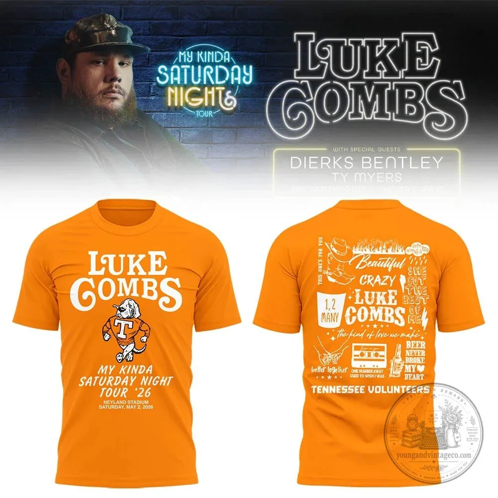 Luke Combs 2026 My Kinda Saturday Night Tour T-Shirt from Neyland Stadium