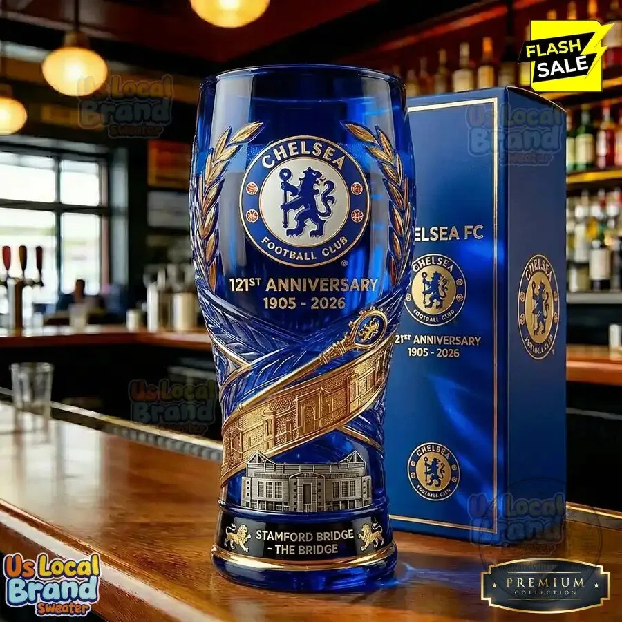 Chelsea Football Club 121st Anniversary Commemorative Pint Glass 3 Chelsea Football Club 121st Anniversary Commemorative Pint Glass