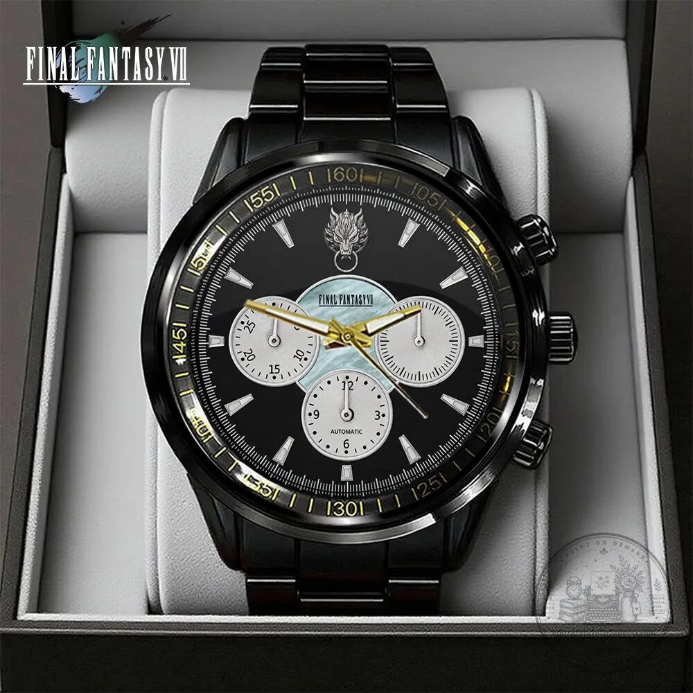 Final Fantasy VII Cloud Strife Black Stainless Steel Chronograph Watch