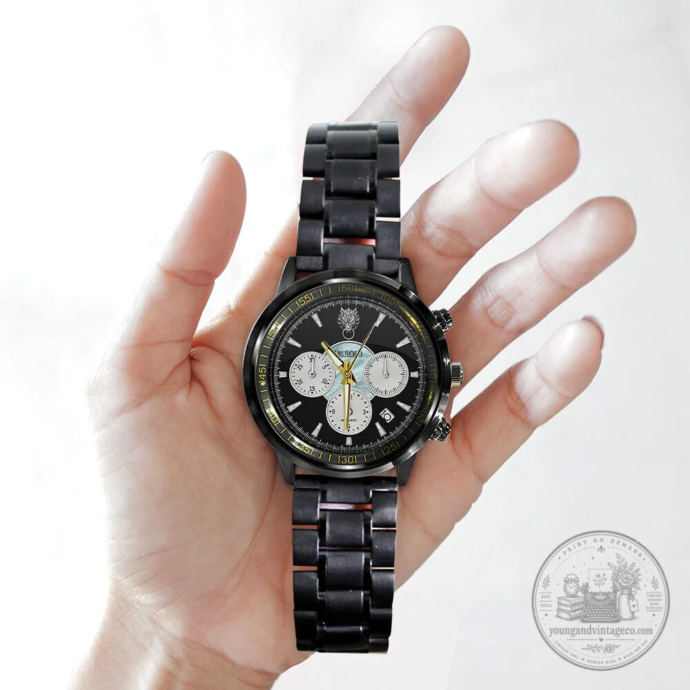 Final Fantasy VII Cloud Strife Black Stainless Steel Chronograph Watch 8 Final Fantasy VII Cloud Strife Black Stainless Steel Chronograph Watch