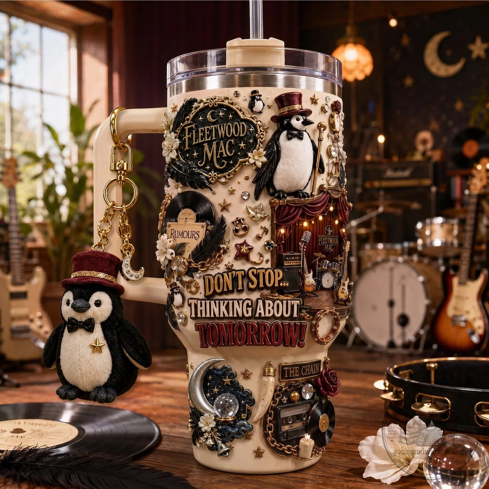Fleetwood Mac Don't Stop Thinking About Tomorrow 40oz Tumbler with Handle