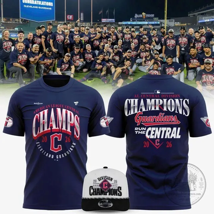 Cleveland Guardians American League Central Division Champions 2026 T-Shirt