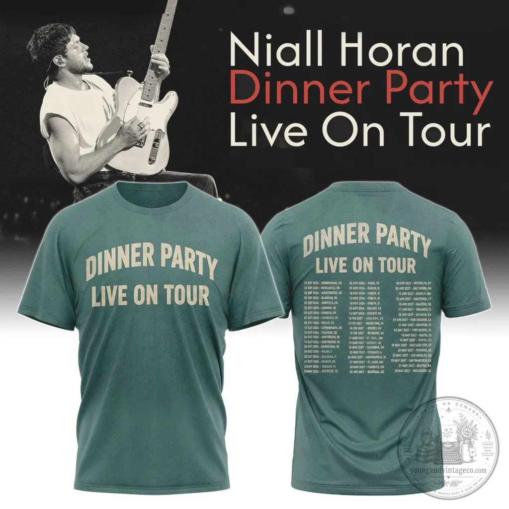 Niall Horan Dinner Party Live On Tour Concert Dates T-Shirt Niall Horan Dinner Party Live On Tour Concert Dates T-Shirt