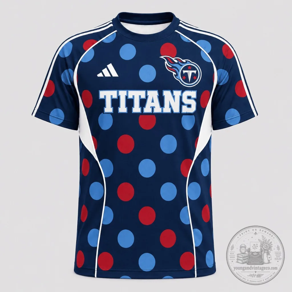 Tennessee Titans Polka Dot Football Team Game Day Jersey 6 Tennessee Titans Polka Dot Football Team Game Day Jersey