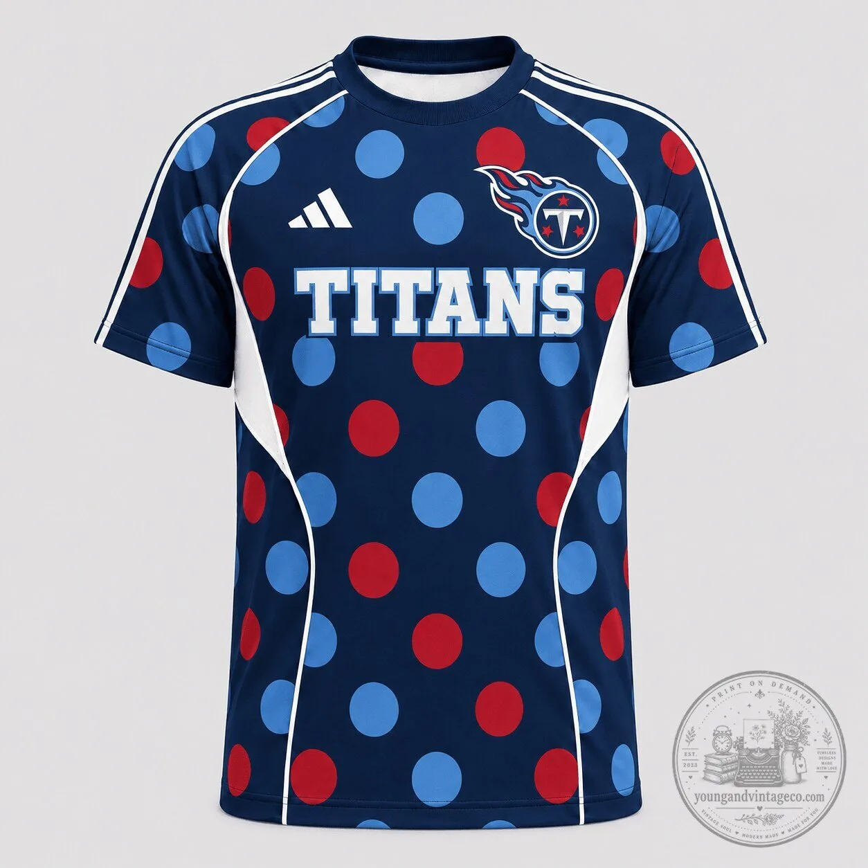 Tennessee Titans Polka Dot Football Team Game Day Jersey