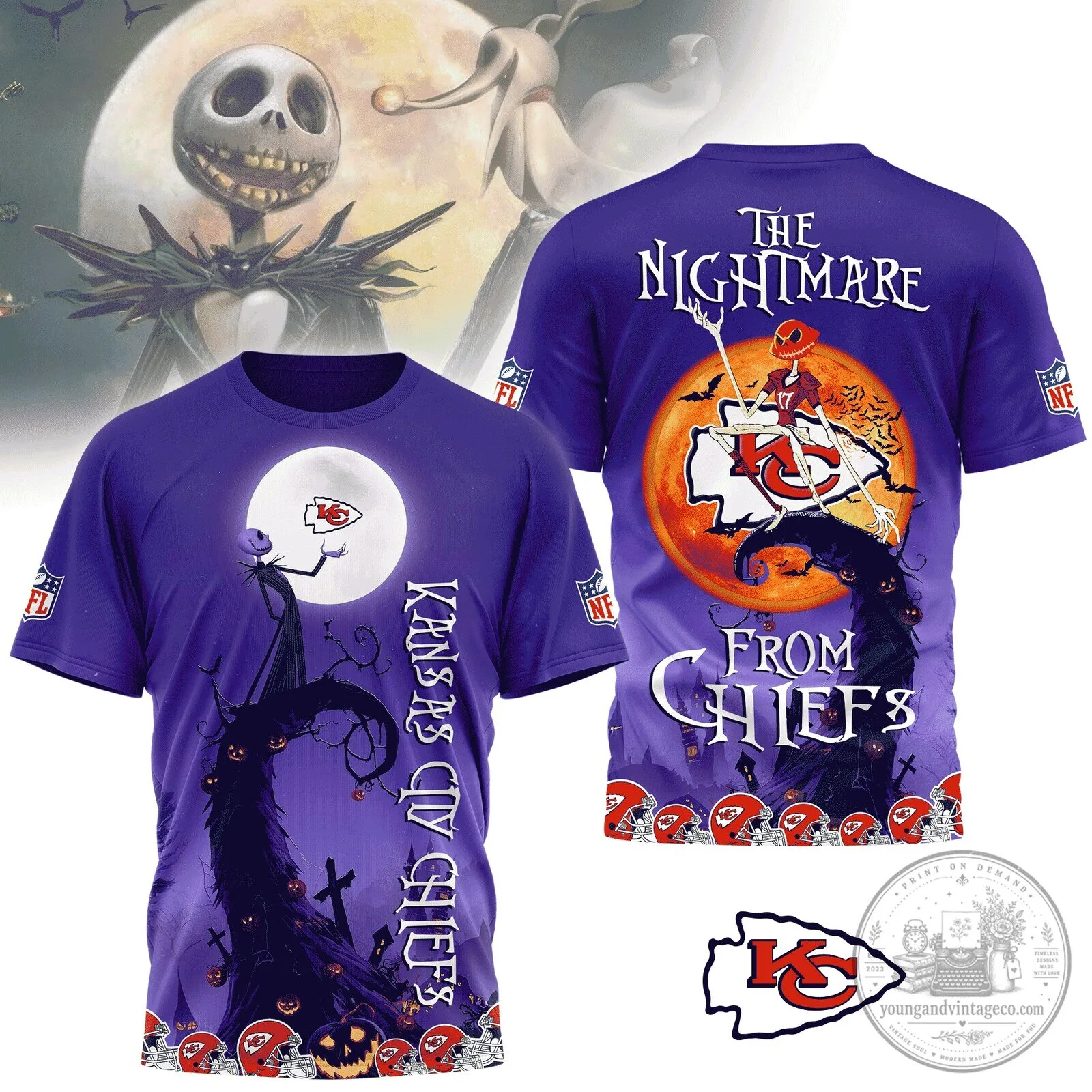 Kansas City Chiefs The Nightmare Before Christmas Halloween T-Shirt