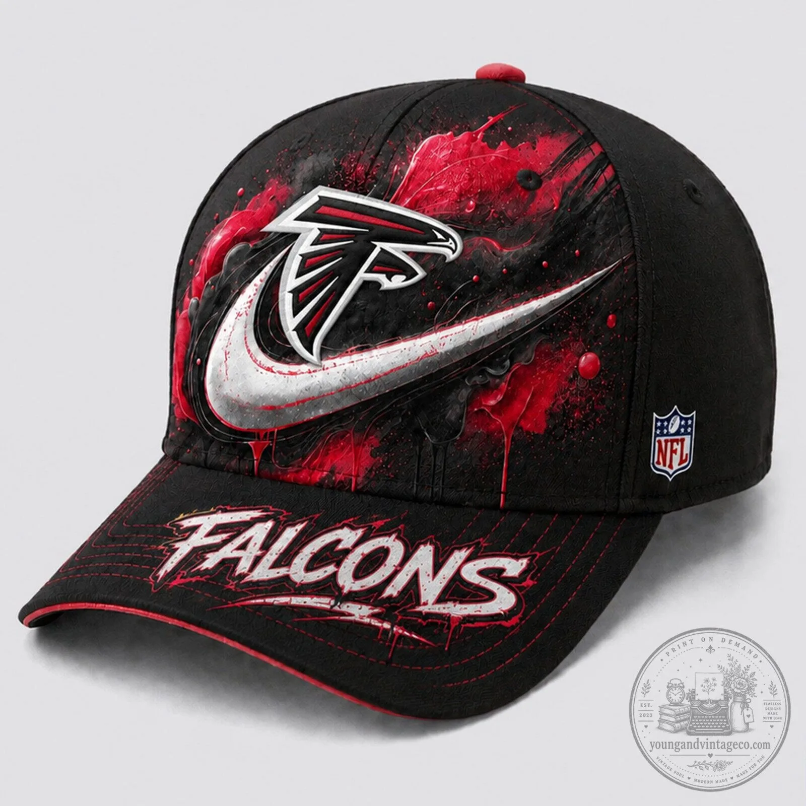 Atlanta Falcons NFL Paint Burst Fan Pride Baseball Cap Hat