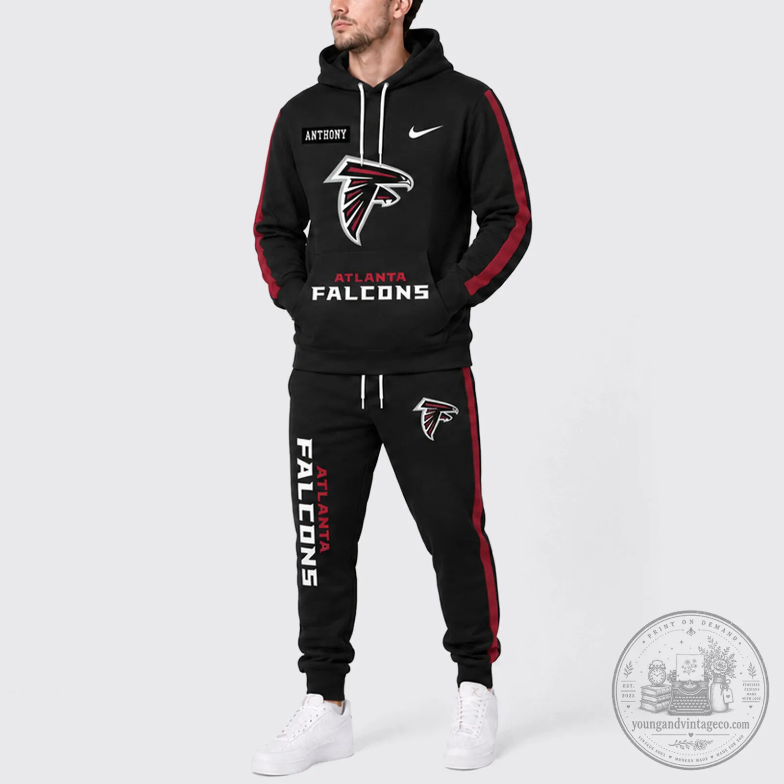 Atlanta Falcons Personalized Hoodie and Sweatpants Tracksuit Set
