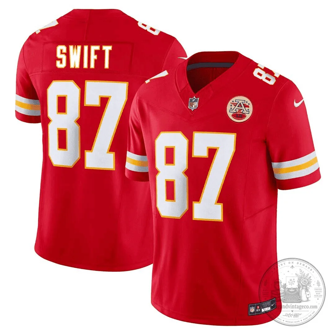 Taylor Swift Kansas City Chiefs Travis Kelce 87 Football Jersey 1 Taylor Swift Kansas City Chiefs Travis Kelce 87 Football Jersey