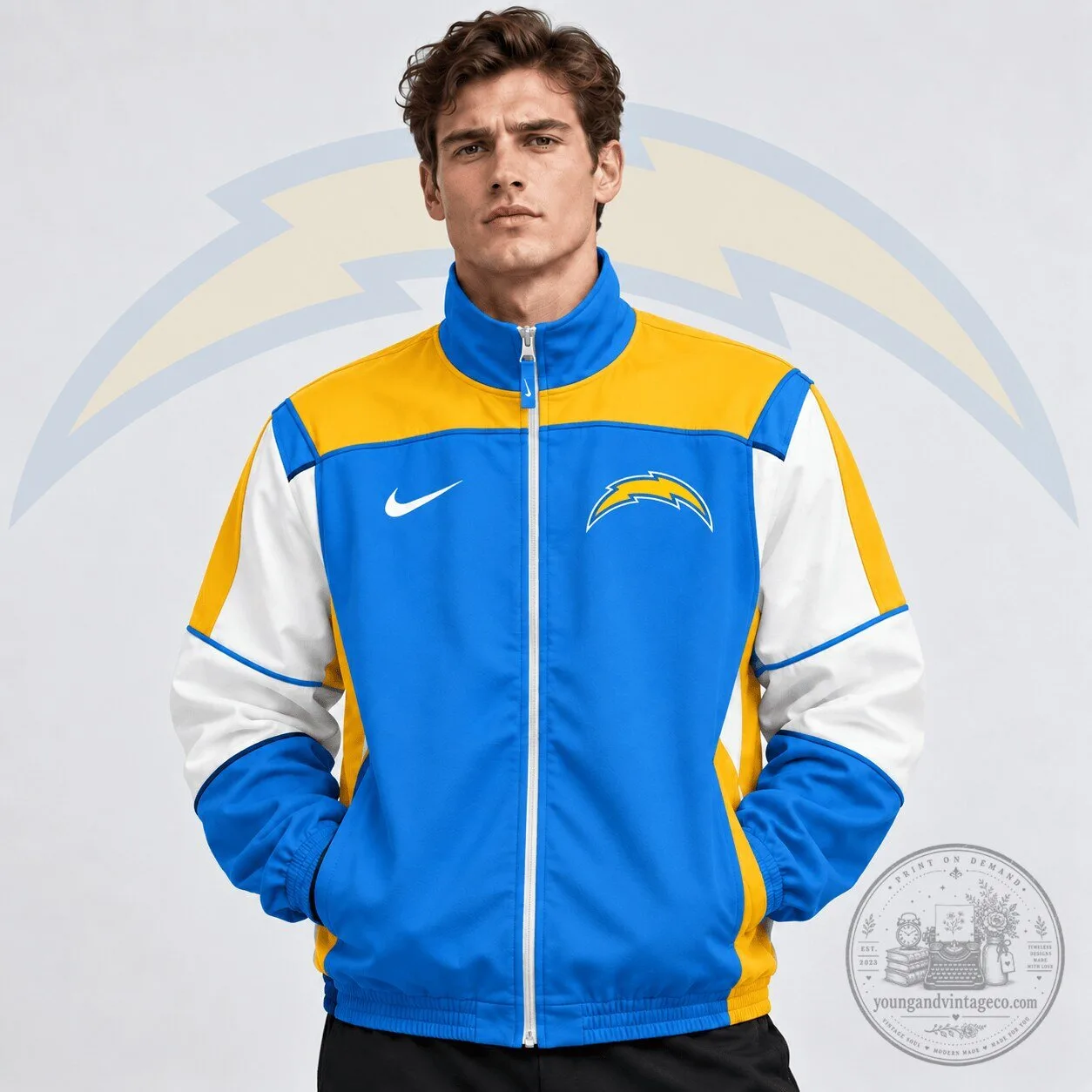 Los Angeles Chargers Nike Full-Zip Color Block Jacket