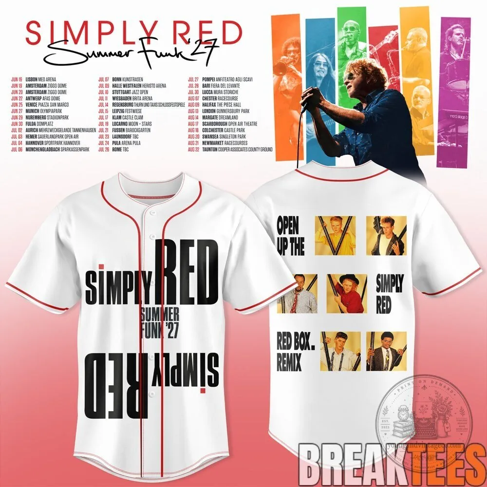 Simply Red Summer Funk 27 Baseball Jersey