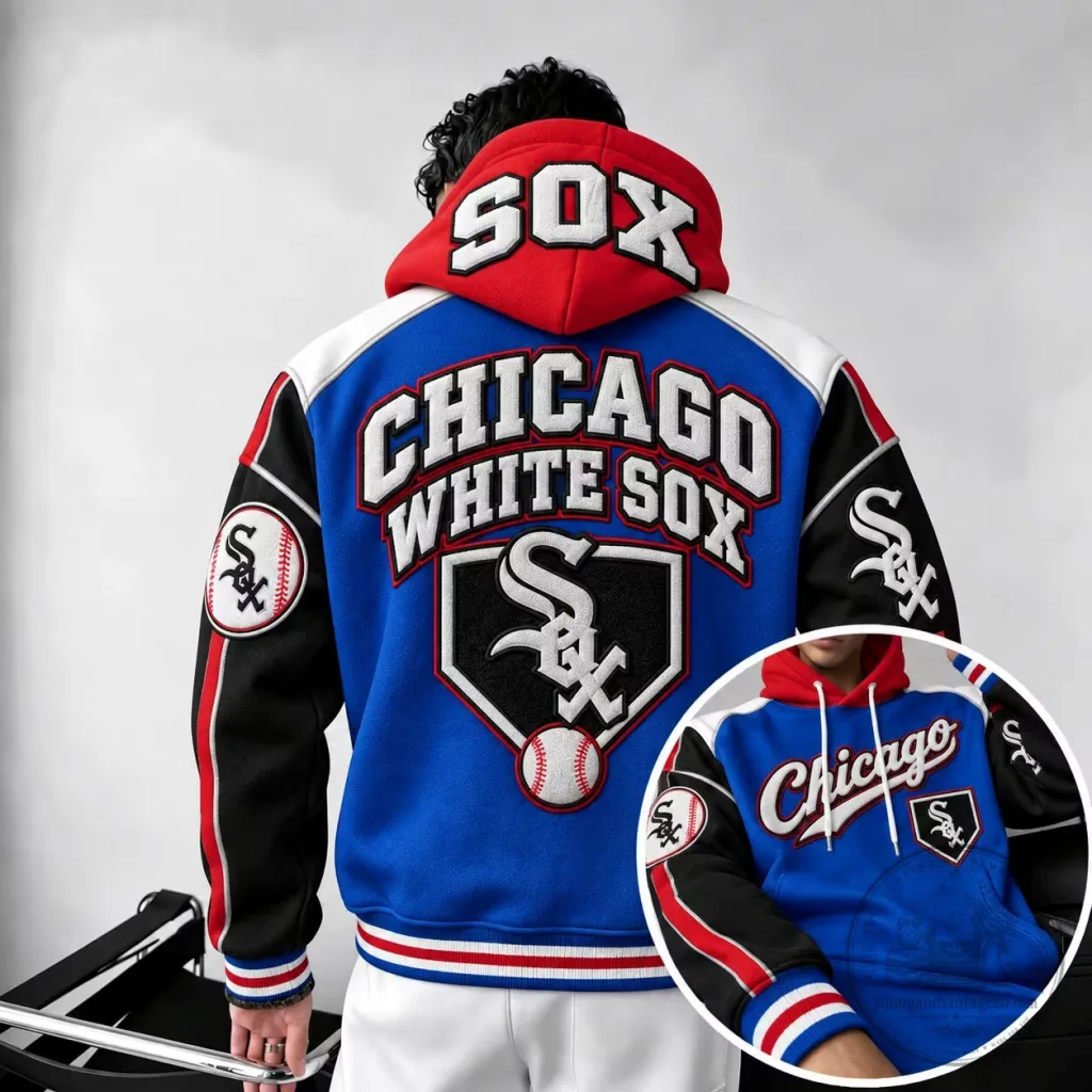 Chicago White Sox Baseball Team Embroidered Logo Hoodie Chicago White Sox Baseball Team Embroidered Logo Hoodie