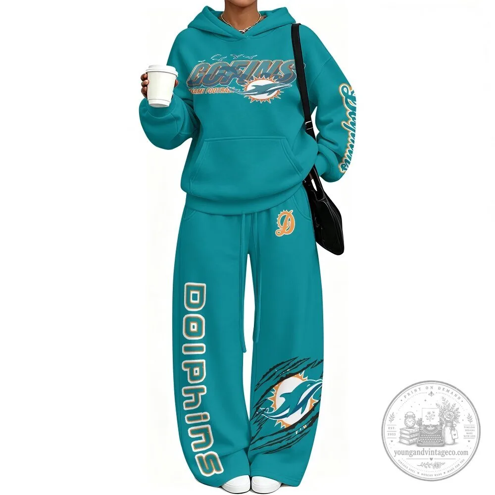Miami Dolphins National Football League Team Logo Hoodie and Pants Set