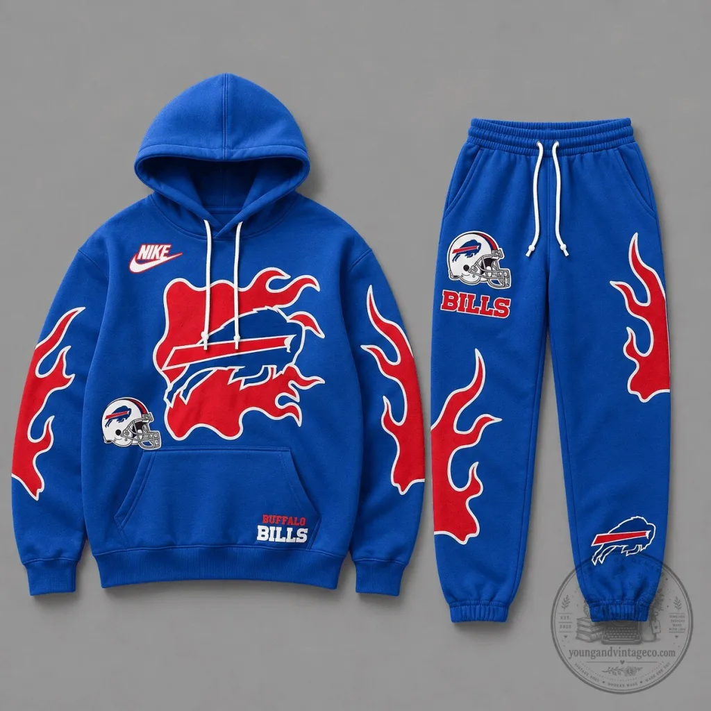 Buffalo Bills Flame Strike Hoodie and Jogger Set Buffalo Bills Flame Strike Hoodie and Jogger Set