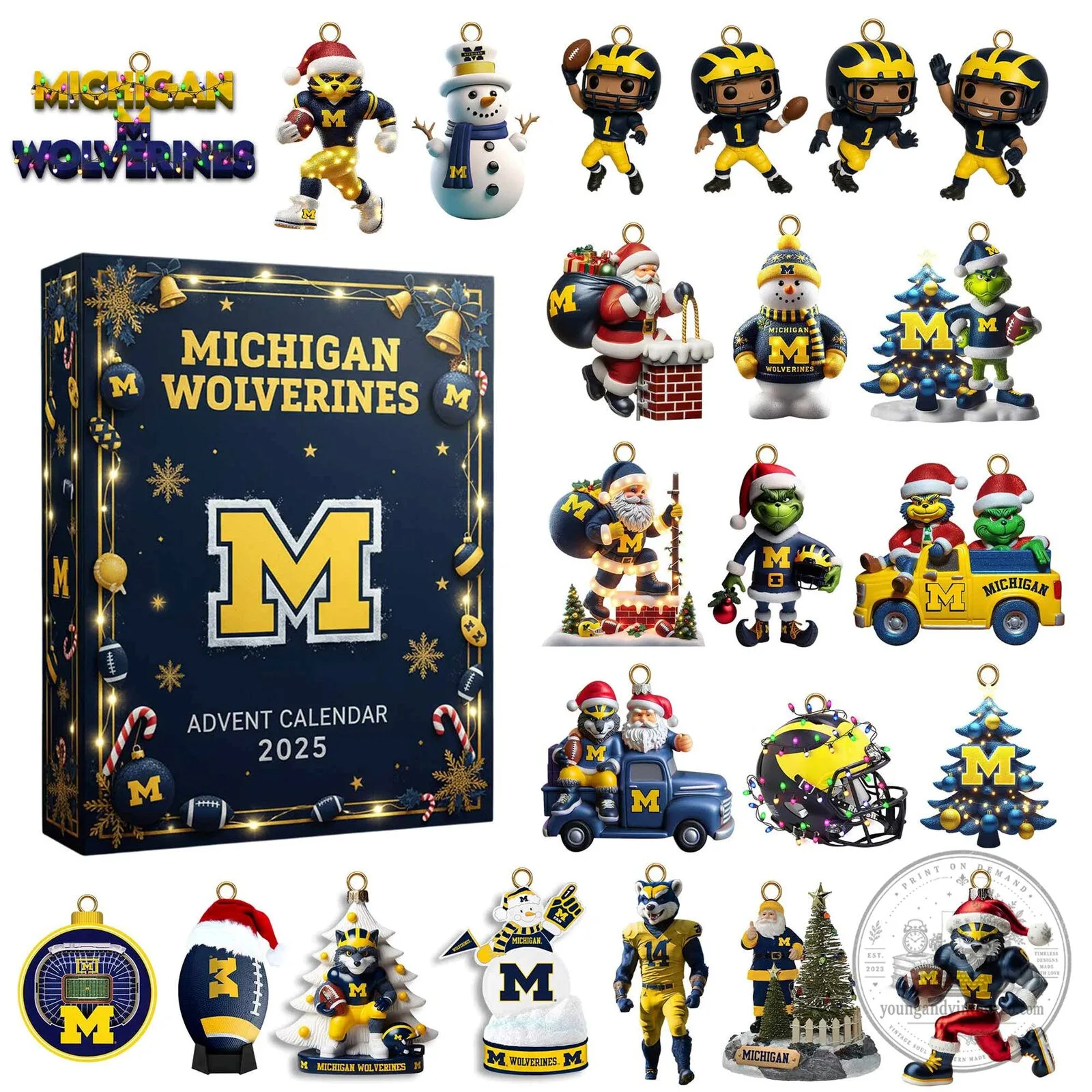Michigan Wolverines 2025 Christmas Holiday Season Advent Calendar