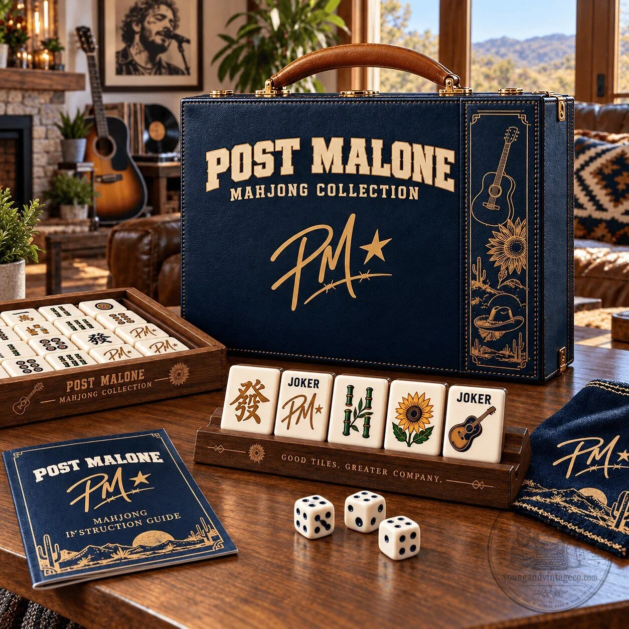 Post Malone Mahjong Collection Game Set with Instruction Guide