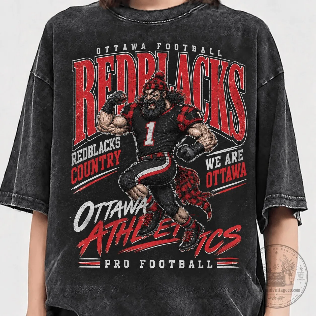 Ottawa Redblacks Football Fan T-Shirt Vintage Style for Men and Women