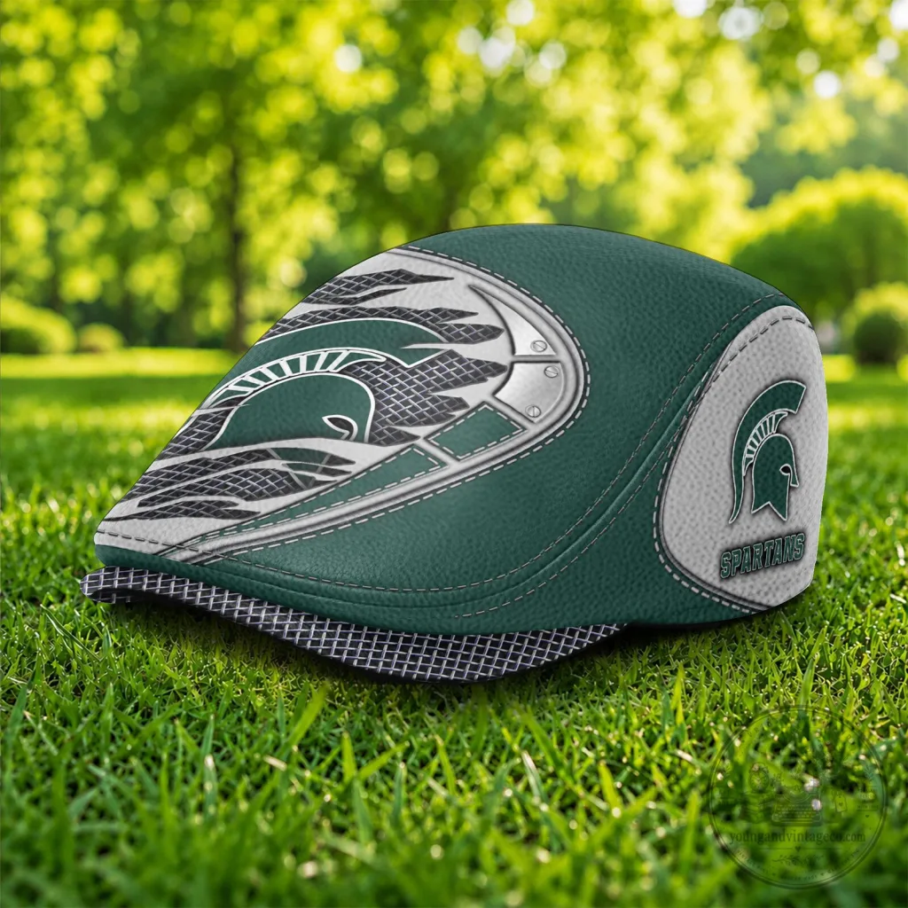 Michigan State Spartans NCAA Flat Cap, Golf Hat for Men and Women Michigan State Spartans NCAA Flat Cap, Golf Hat for Men and Women