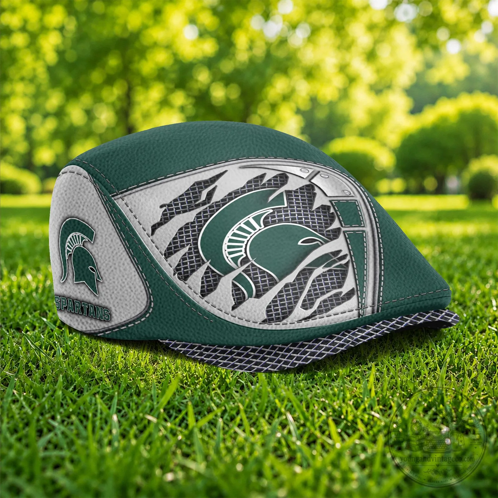 Michigan State Spartans NCAA Flat Cap, Golf Hat for Men and Women 5 Michigan State Spartans NCAA Flat Cap, Golf Hat for Men and Women